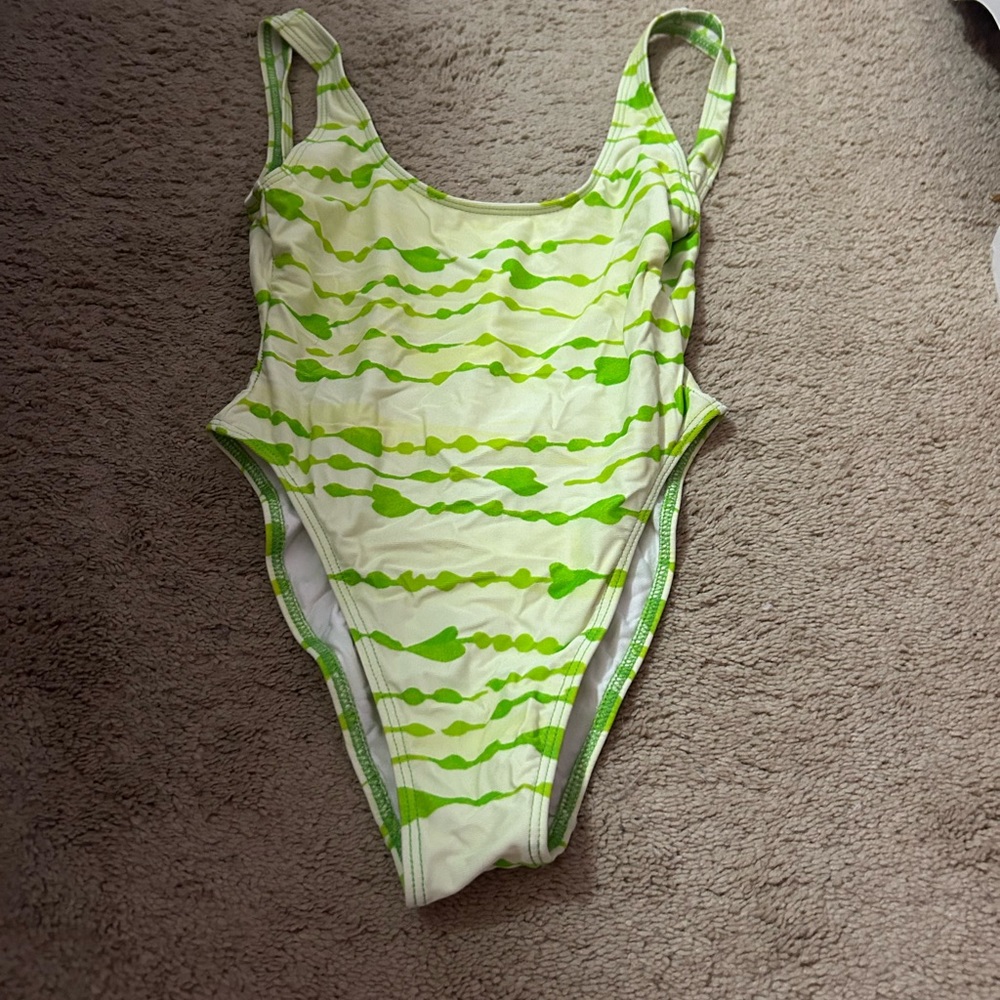 Green Jamaican Style One Piece Bathing Suit